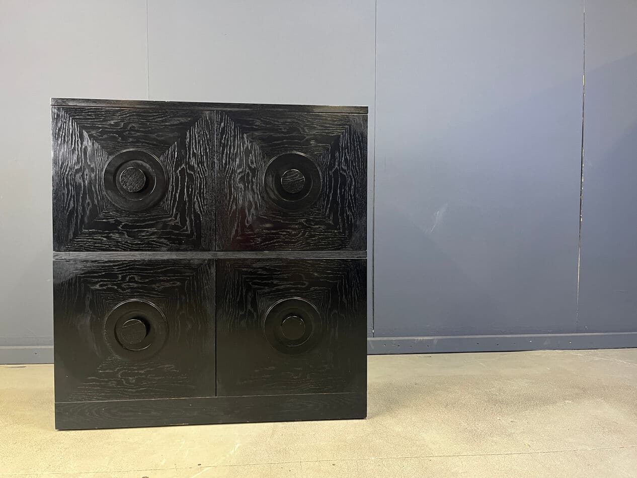 Barek brutalistyczny, drewno czarne, Belgia, lata 70. - 268049