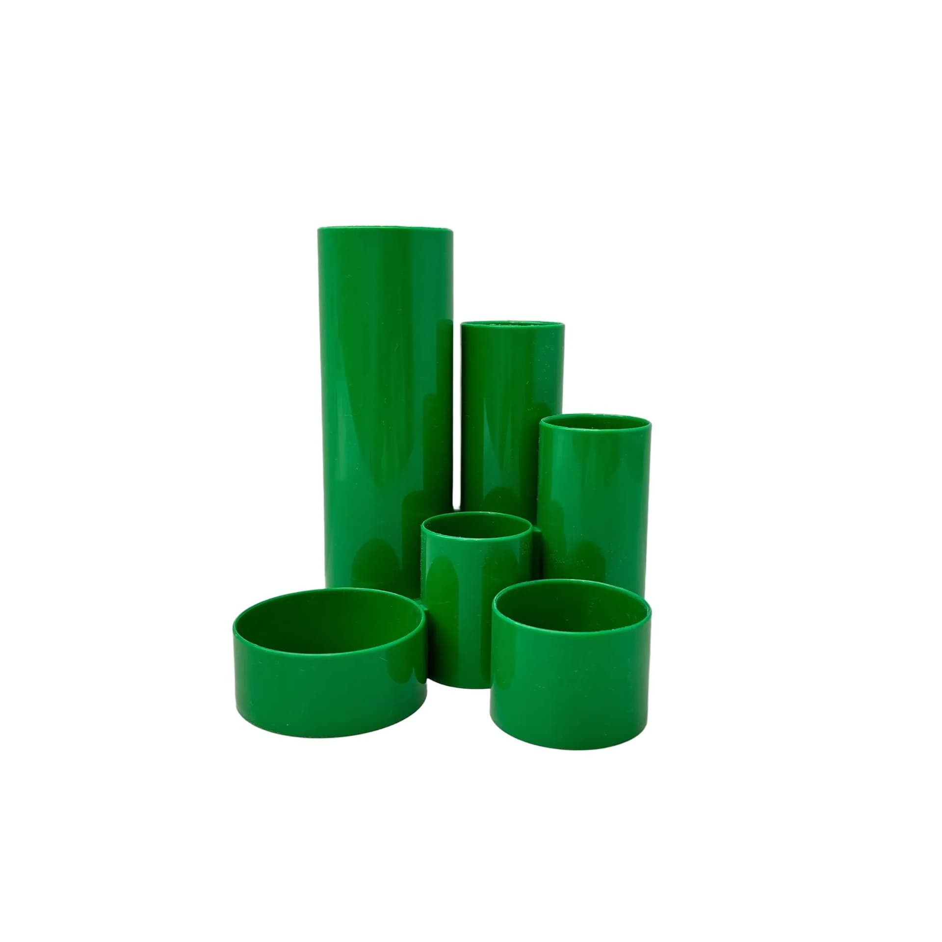 Organizer biurkowy, zielony, plastik, Włochy, lata 90.