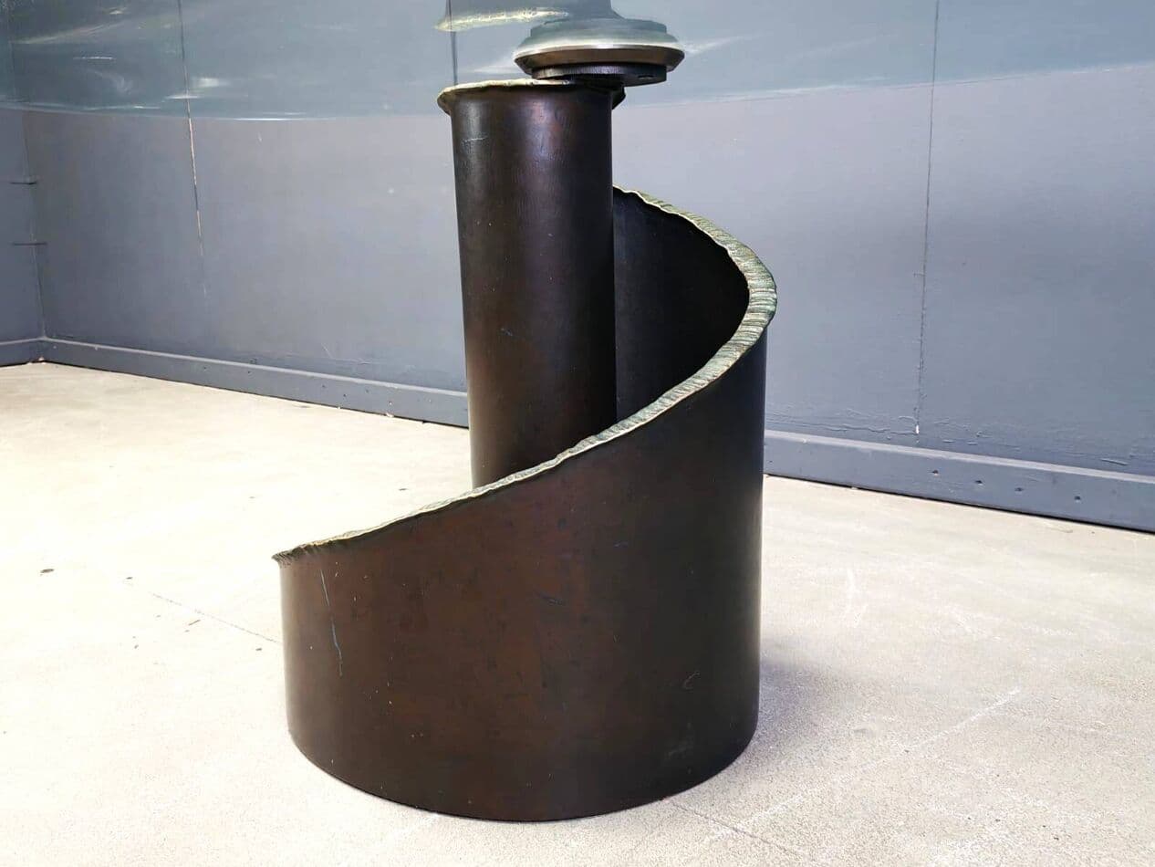 Stół jadalniany, szkło szare, brąz, proj. M. Barilone, Roche Bobois, Francja, lata 90. - 267901