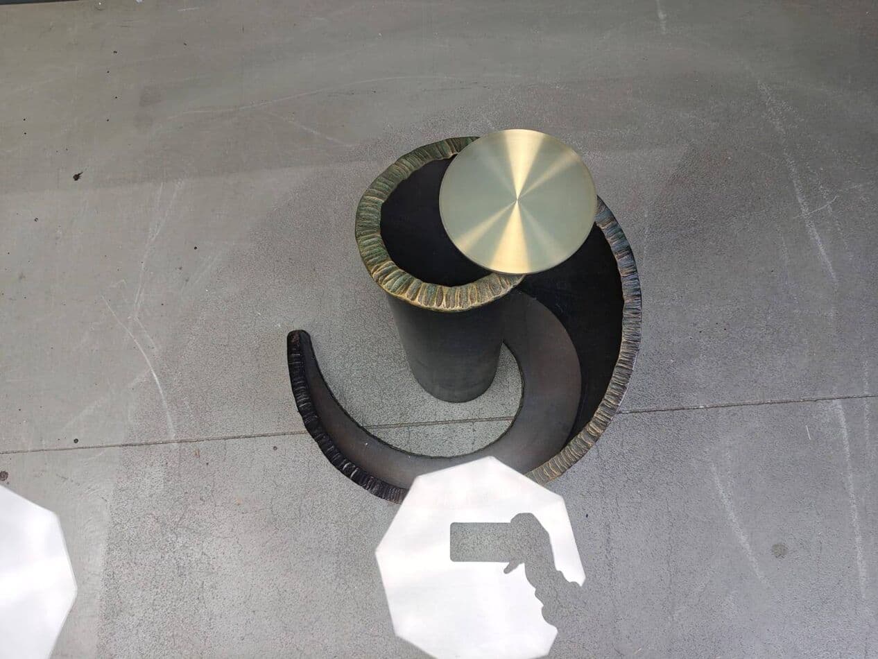 Stół jadalniany, szkło szare, brąz, proj. M. Barilone, Roche Bobois, Francja, lata 90. - 267900