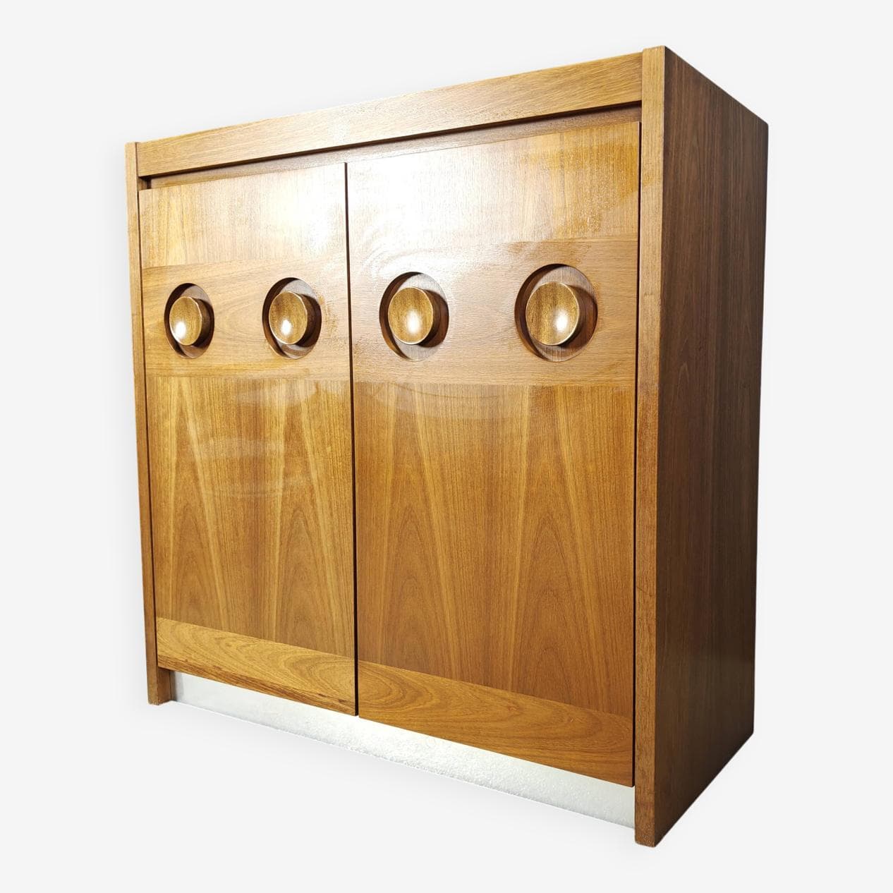 Barek brutalistyczny, brązowy, drewno, Belgia, lata 70. - 267842