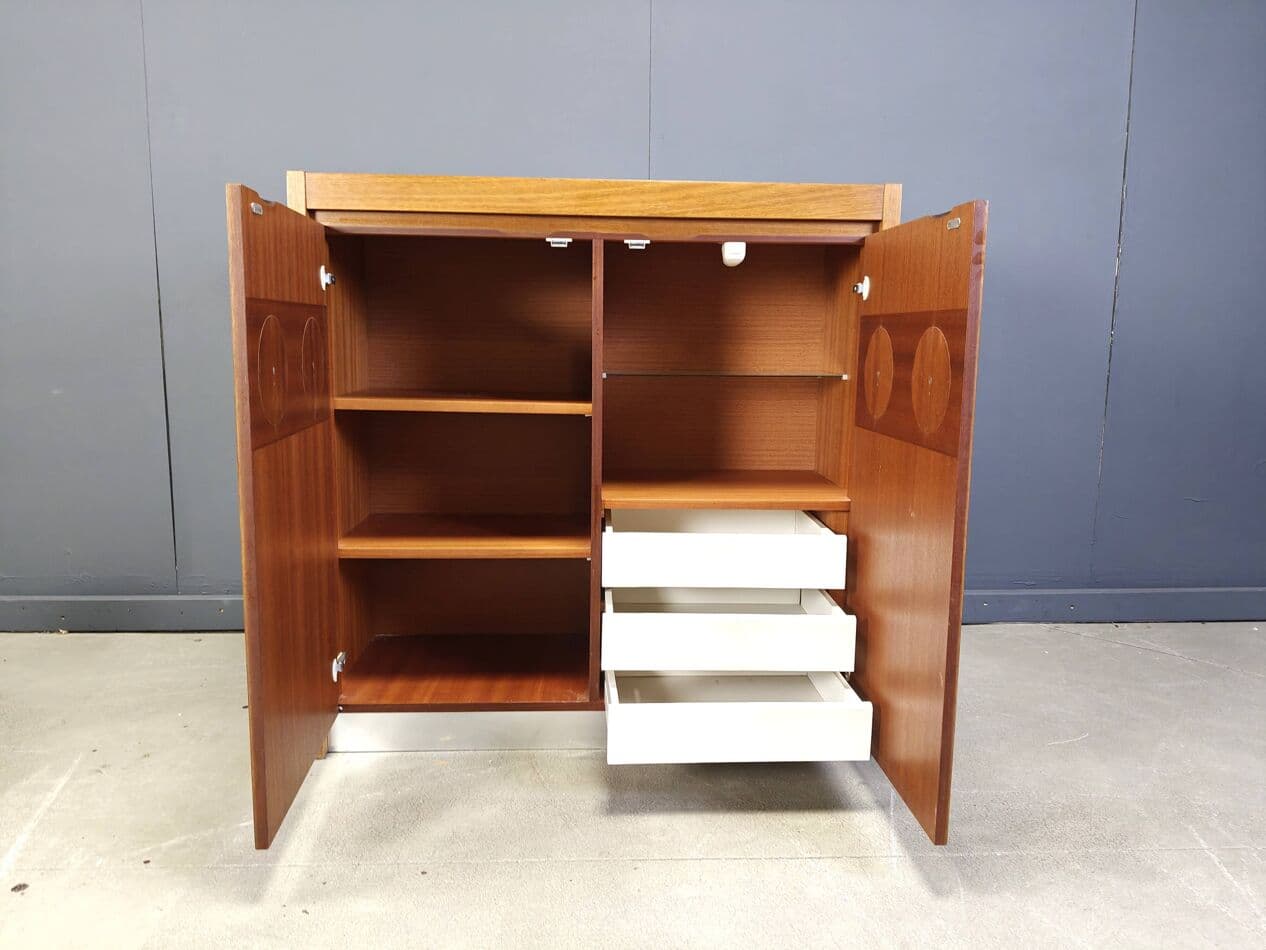 Barek brutalistyczny, brązowy, drewno, Belgia, lata 70. - 267844