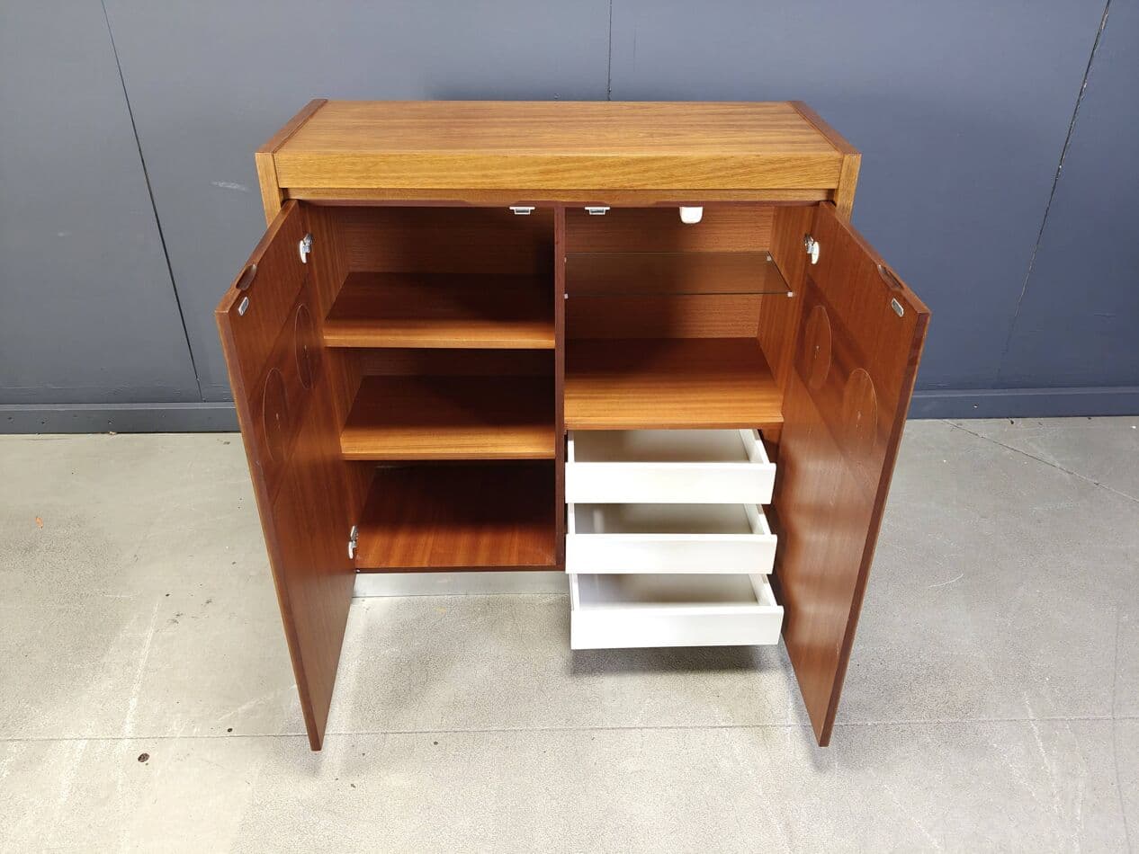 Barek brutalistyczny, brązowy, drewno, Belgia, lata 70. - 267845