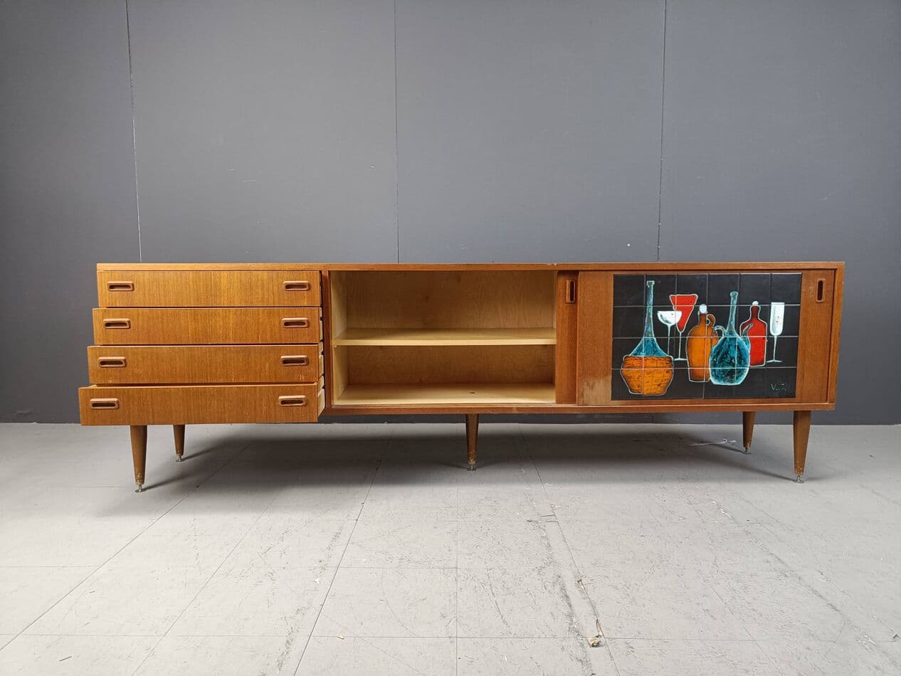 Komoda mid-century, teak brązowy, Belgia, lata 60. - 267750