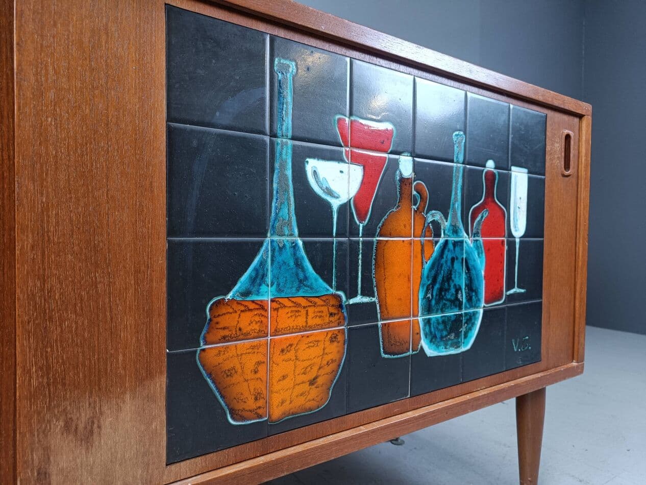 Komoda mid-century, teak brązowy, Belgia, lata 60. - 267746