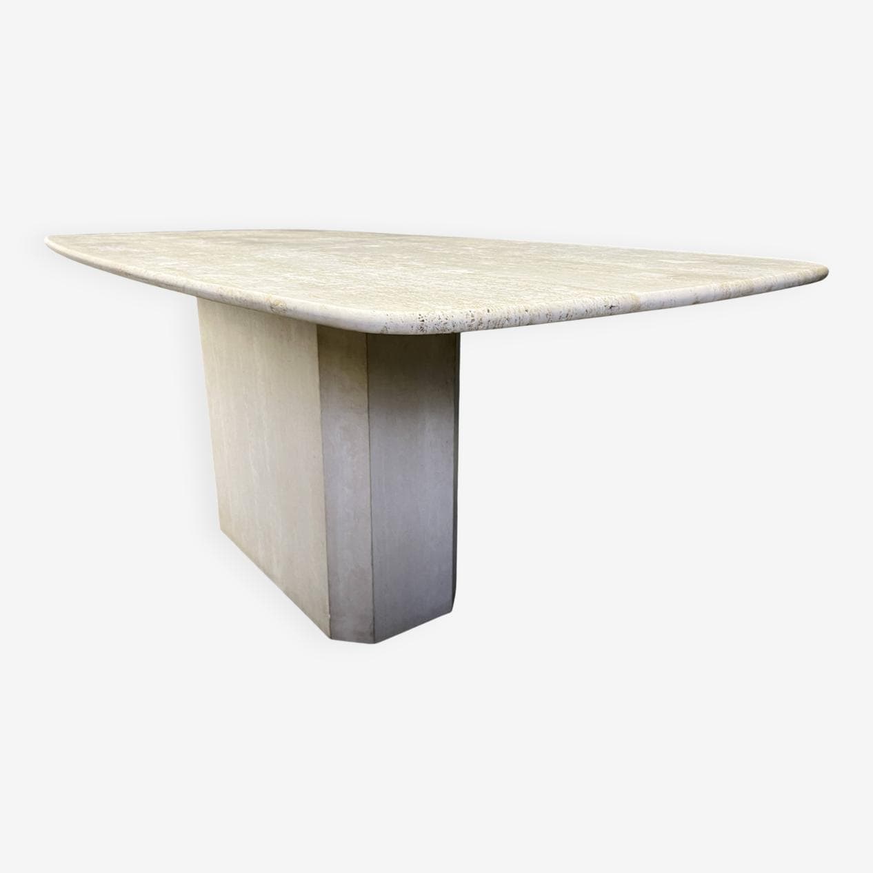 Dining table, beige travertine, Italy, 1970s. - 267682