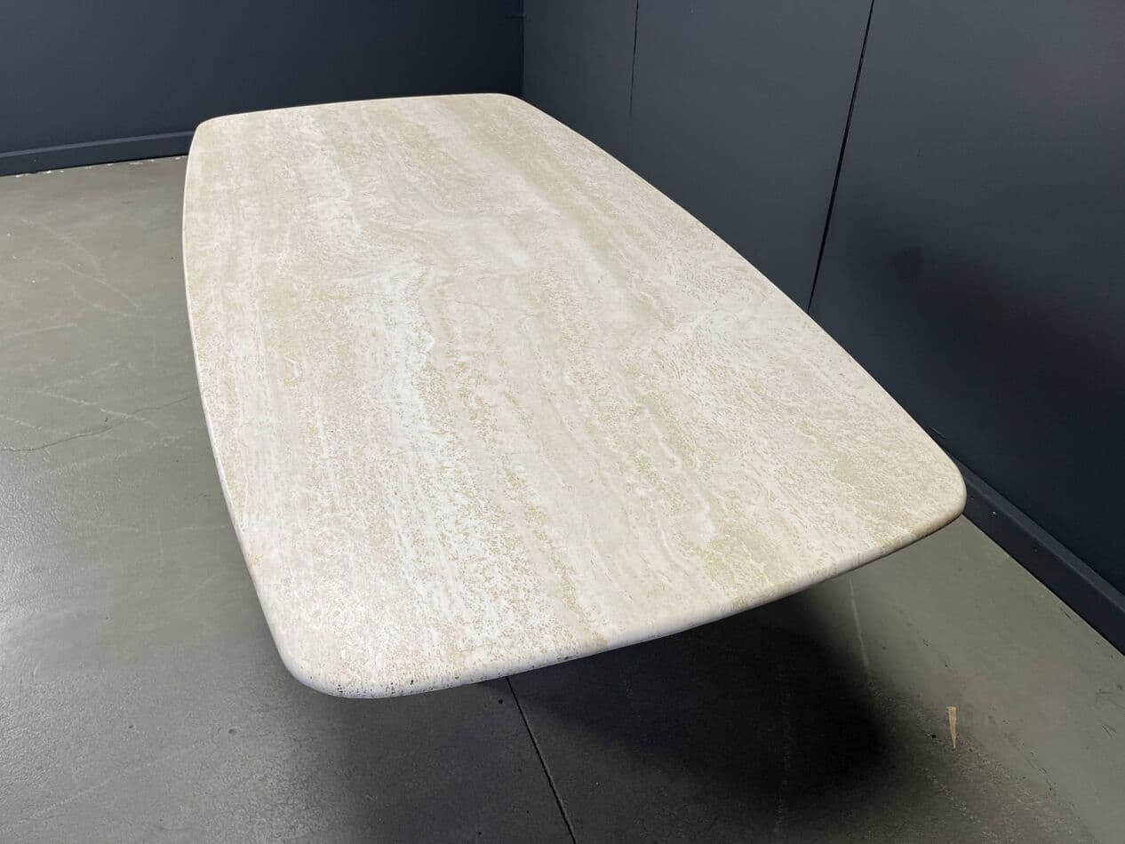 Dining table, beige travertine, Italy, 1970s. - 267685