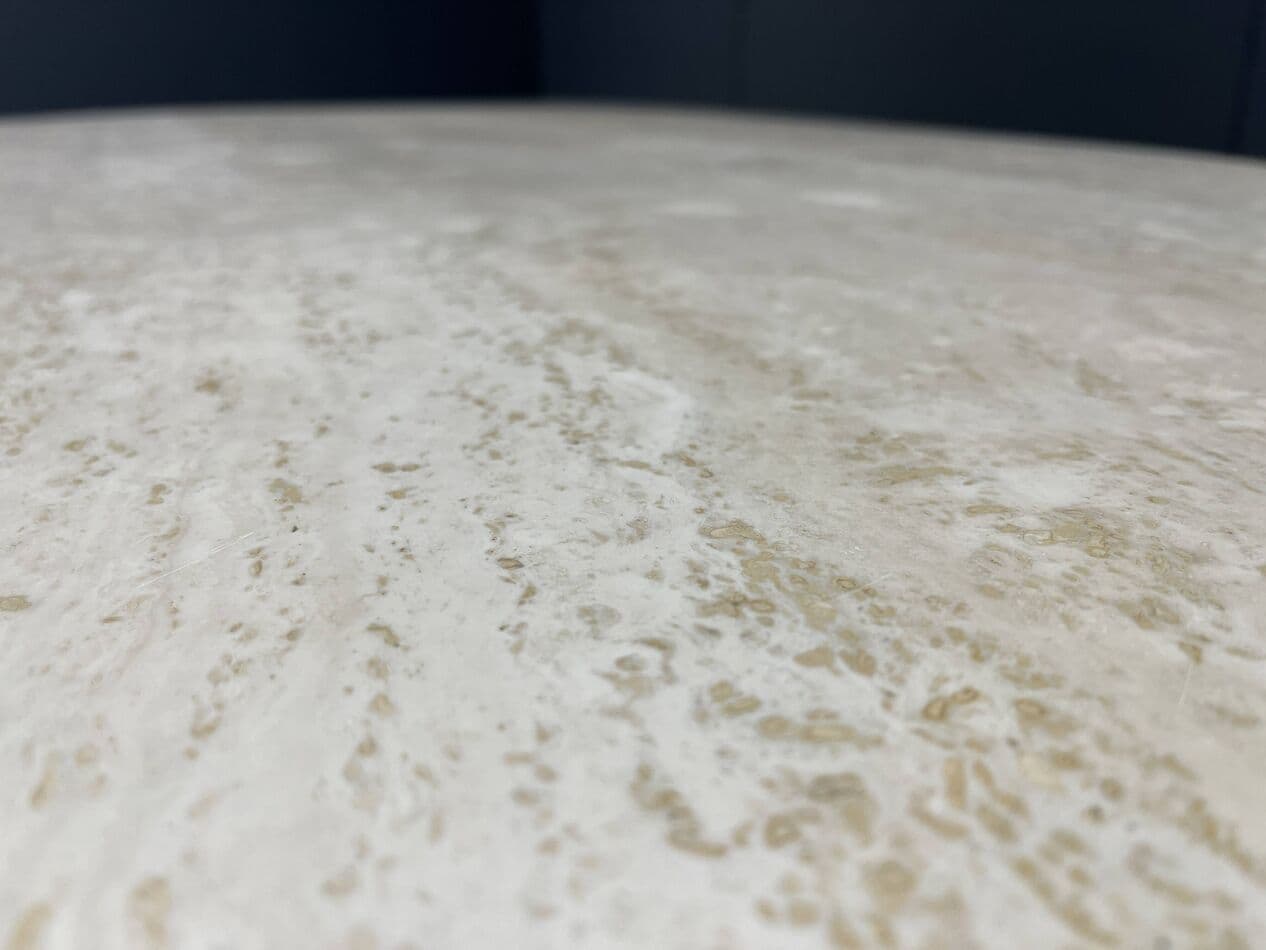 Dining table, beige travertine, Italy, 1970s. - 267683