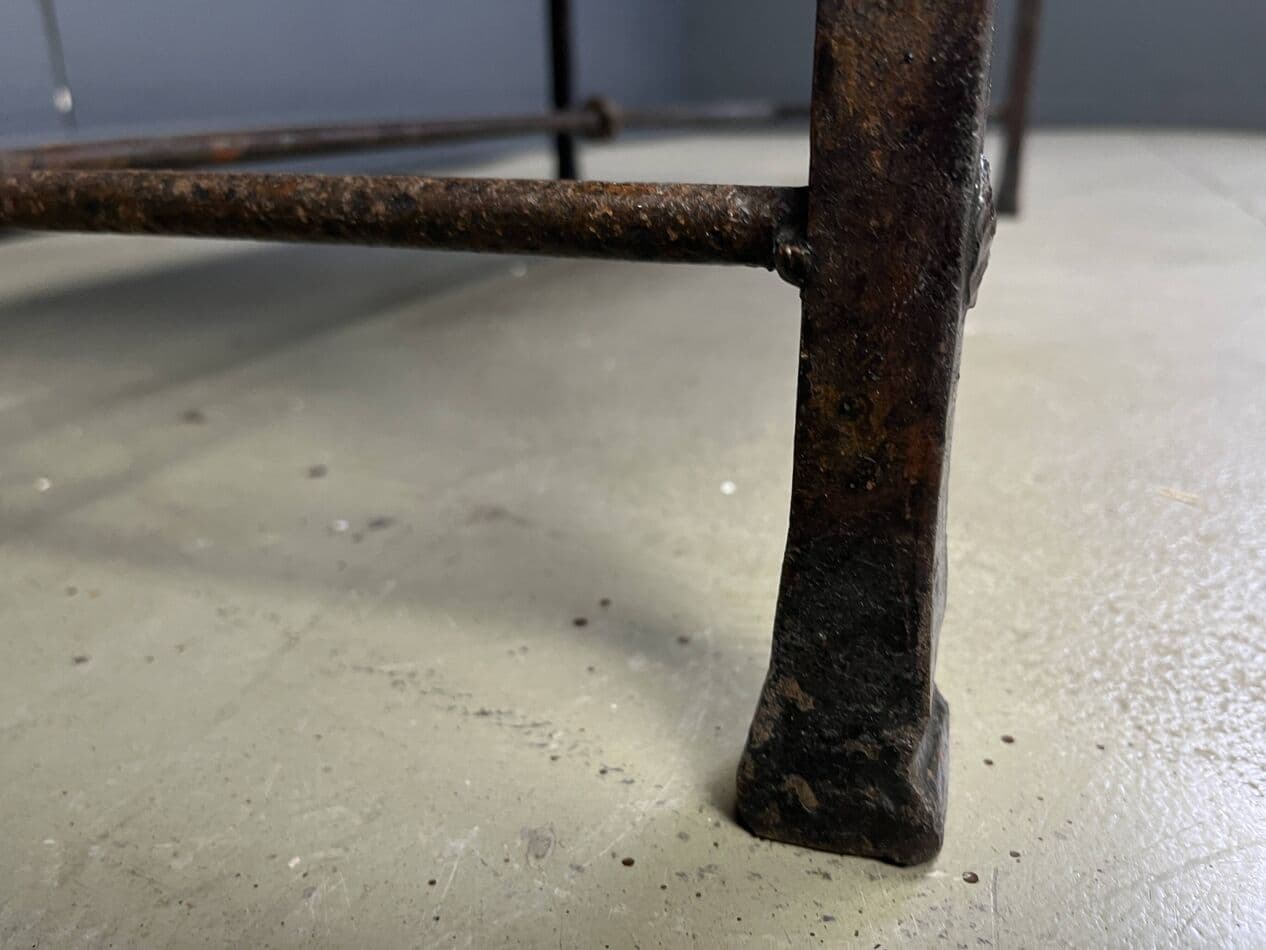 Coffee Table, brown ceramic tiles, dark iron, Spain, 1950s - 267660