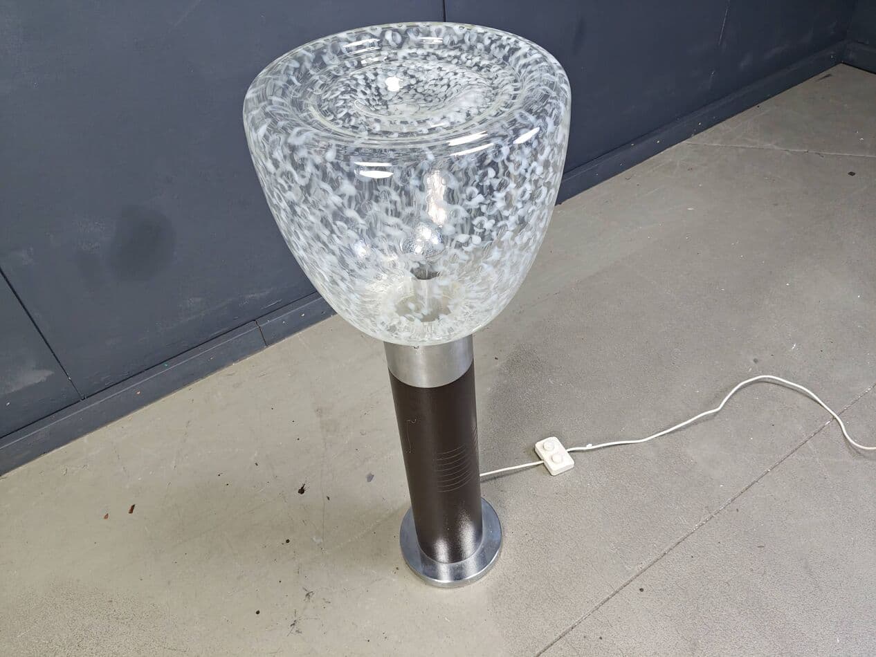 Lampa podłogowa Space Age, szkło Murano, chrom brązowy, Mazzega, Włochy, lata 70. - 267526