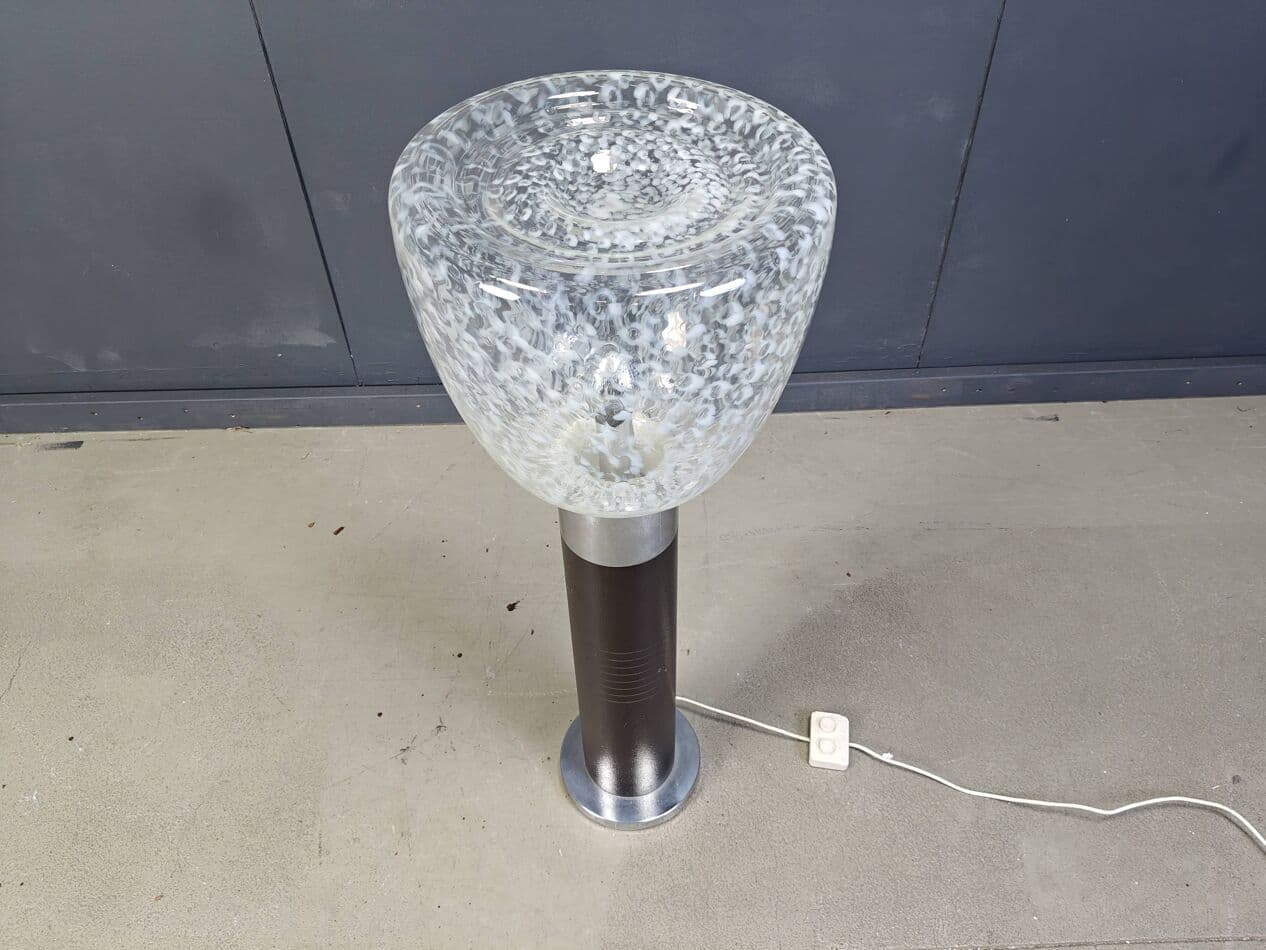 Lampa podłogowa Space Age, szkło Murano, chrom brązowy, Mazzega, Włochy, lata 70. - 267524