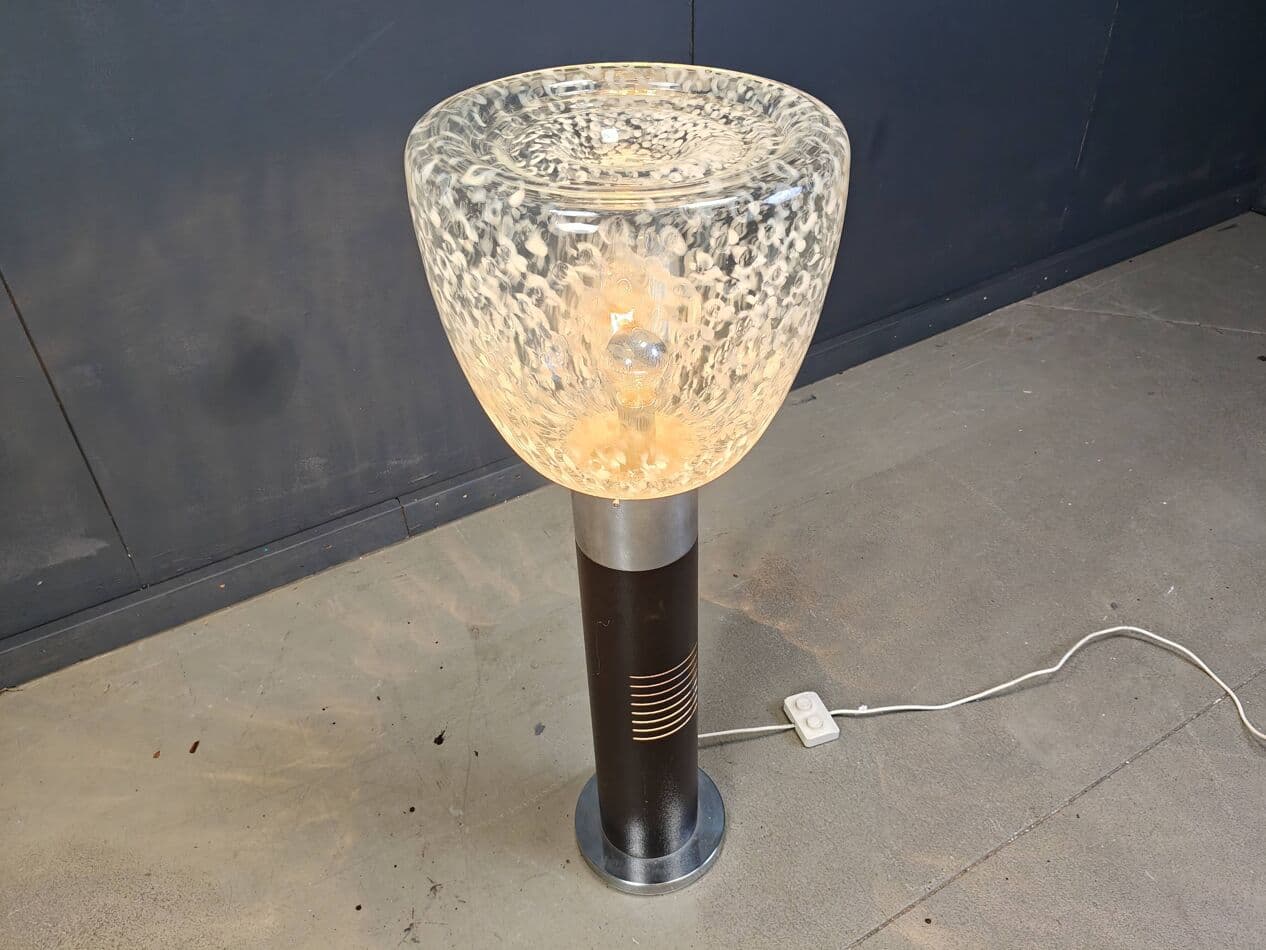 Lampa podłogowa Space Age, szkło Murano, chrom brązowy, Mazzega, Włochy, lata 70. - 267534