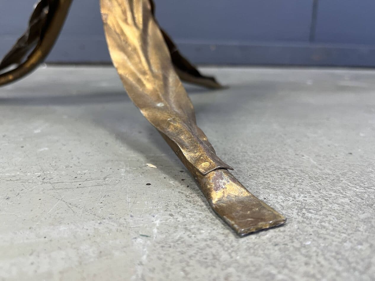 Stolik boczny, złoty, metal, proj. H. Kögl, Włochy, lata 60. - 267402