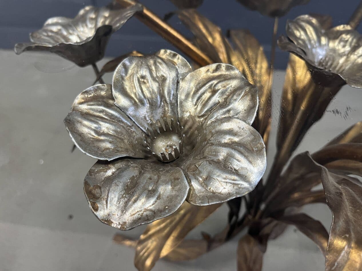 Stolik boczny, złoty, metal, proj. H. Kögl, Włochy, lata 60. - 267404