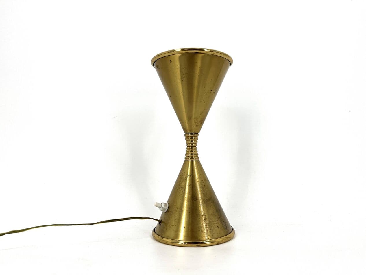 Lampa stołowa Clessidra, mosiądz złoty, proj. A. Lelli, Arredoluce, Włochy, lata 60. - 267359
