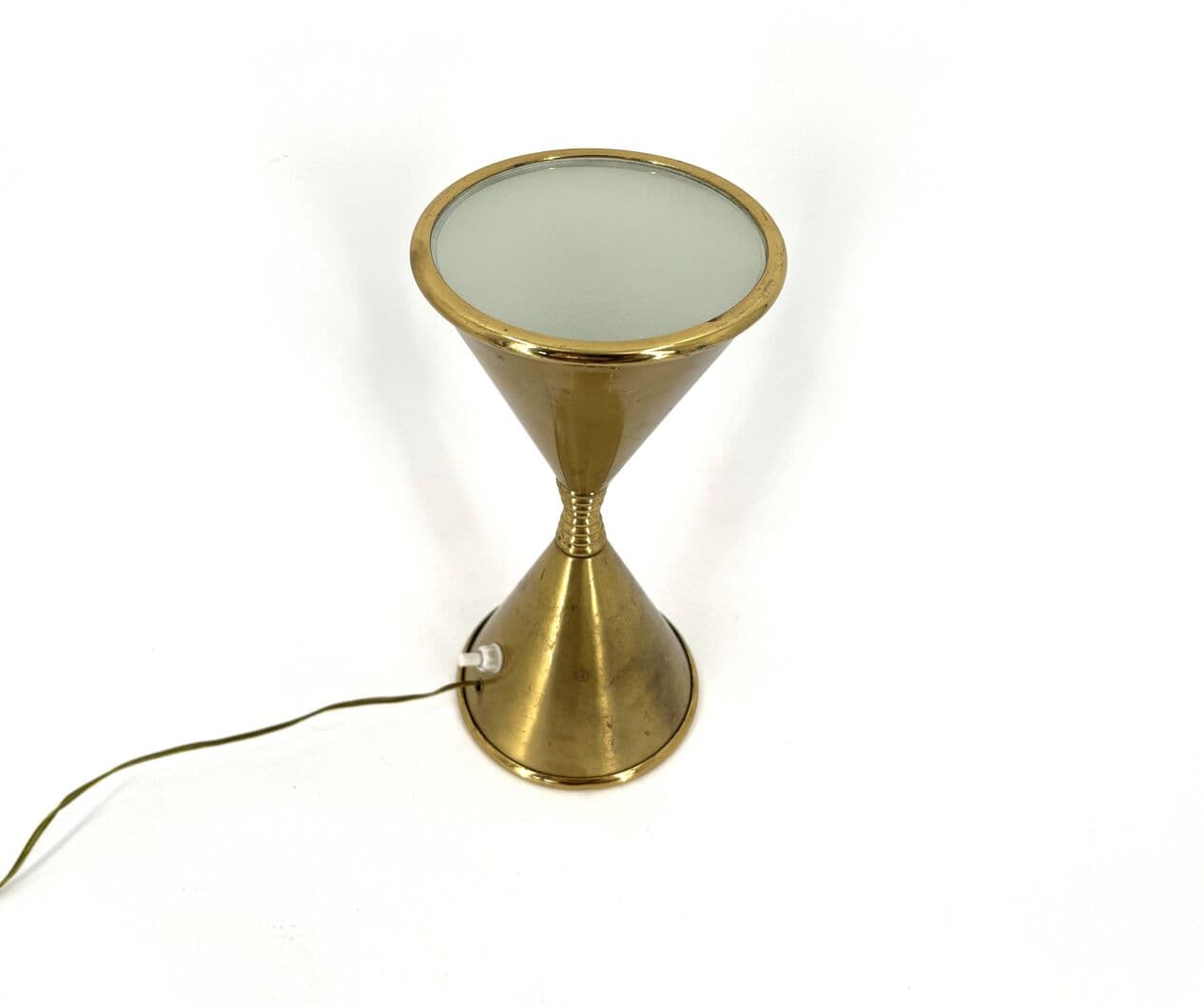 Lampa stołowa Clessidra, mosiądz złoty, proj. A. Lelli, Arredoluce, Włochy, lata 60. - 267360
