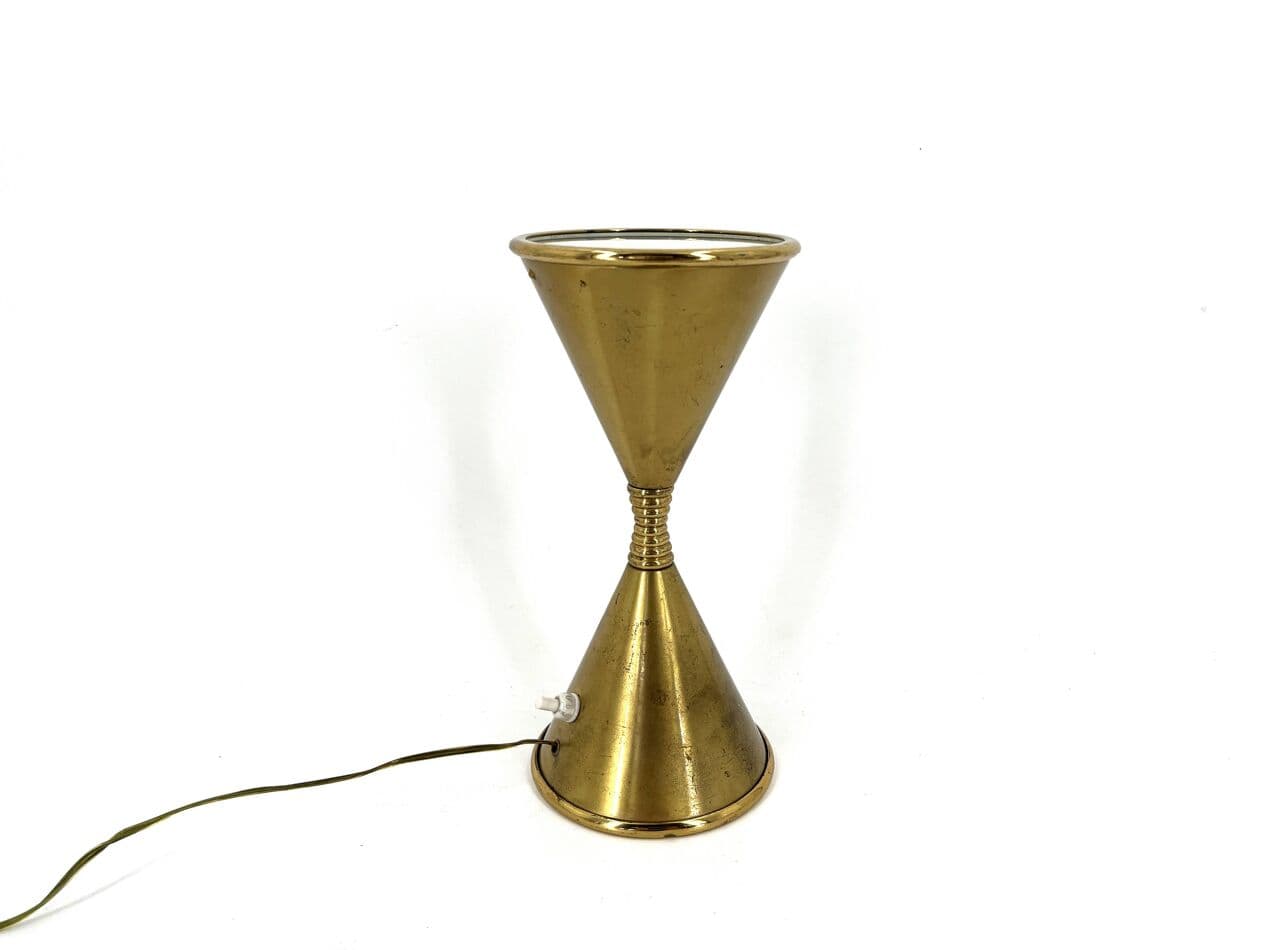 Lampa stołowa Clessidra, mosiądz złoty, proj. A. Lelli, Arredoluce, Włochy, lata 60. - 267353