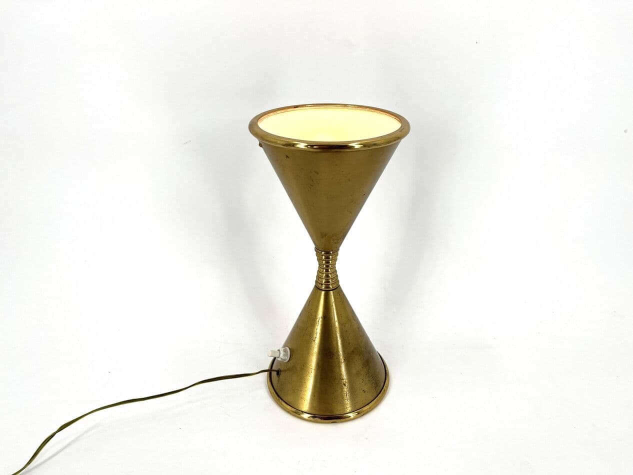 Lampa stołowa Clessidra, mosiądz złoty, proj. A. Lelli, Arredoluce, Włochy, lata 60. - 267358