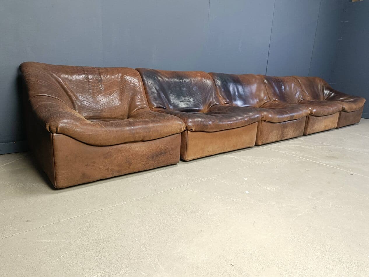 Sofa modułowa DS46, brązowy, skóra, De Sede, Szwajcaria, lata 70. - 267270