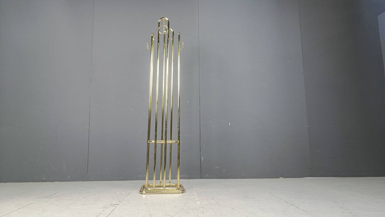 Stojak na ubrania, złoty, mosiądz, Belgia, lata 70. - 267210
