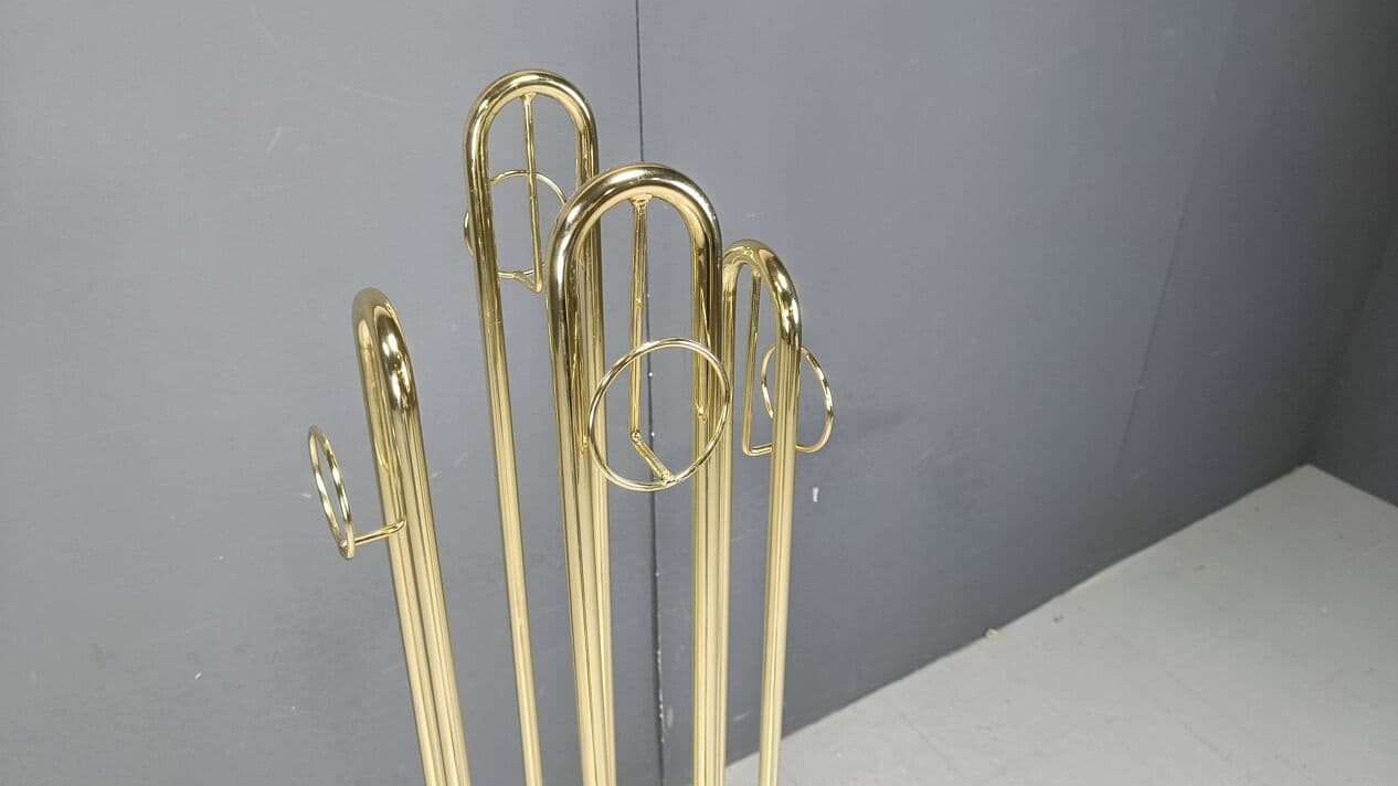 Stojak na ubrania, złoty, mosiądz, Belgia, lata 70. - 267214