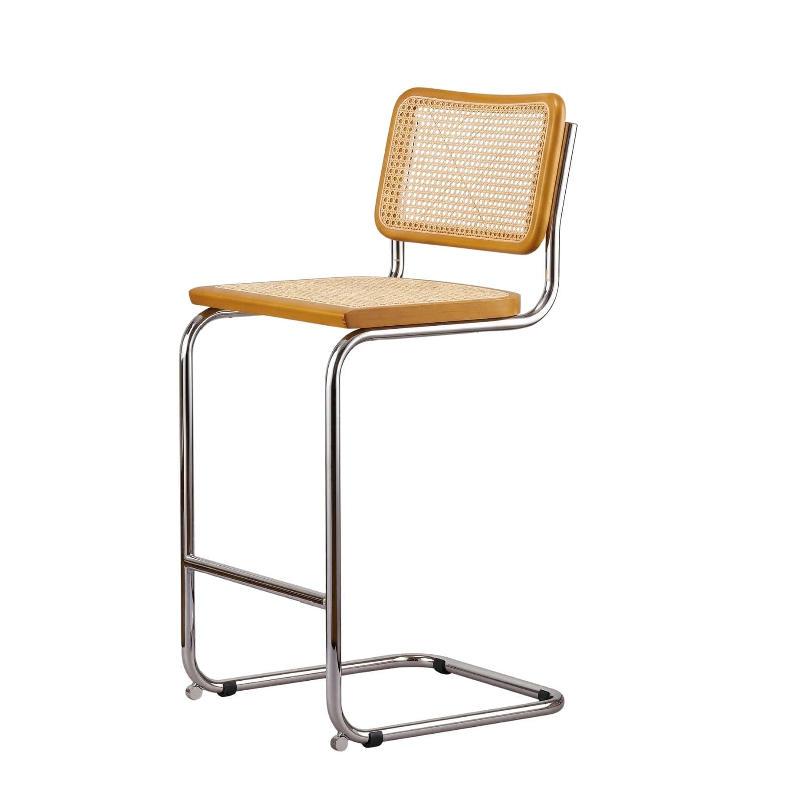 Hoker z gietej stali wg proj. M. Breuer, wys.103 cm, Bauhaus, miodowy