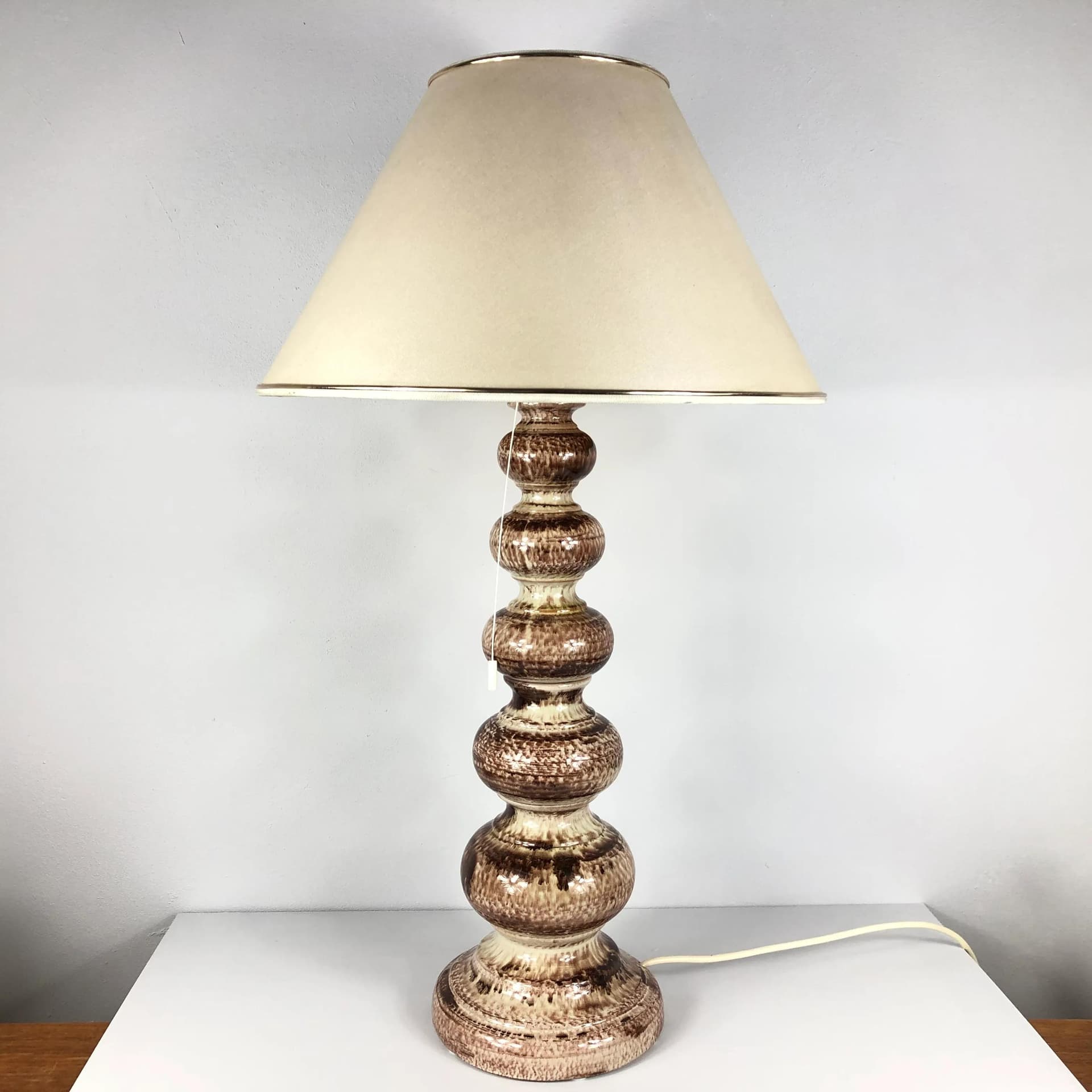 Lampa stołowa, brązowy ciemny, porcelana, Niemcy, lata 70. - 19551