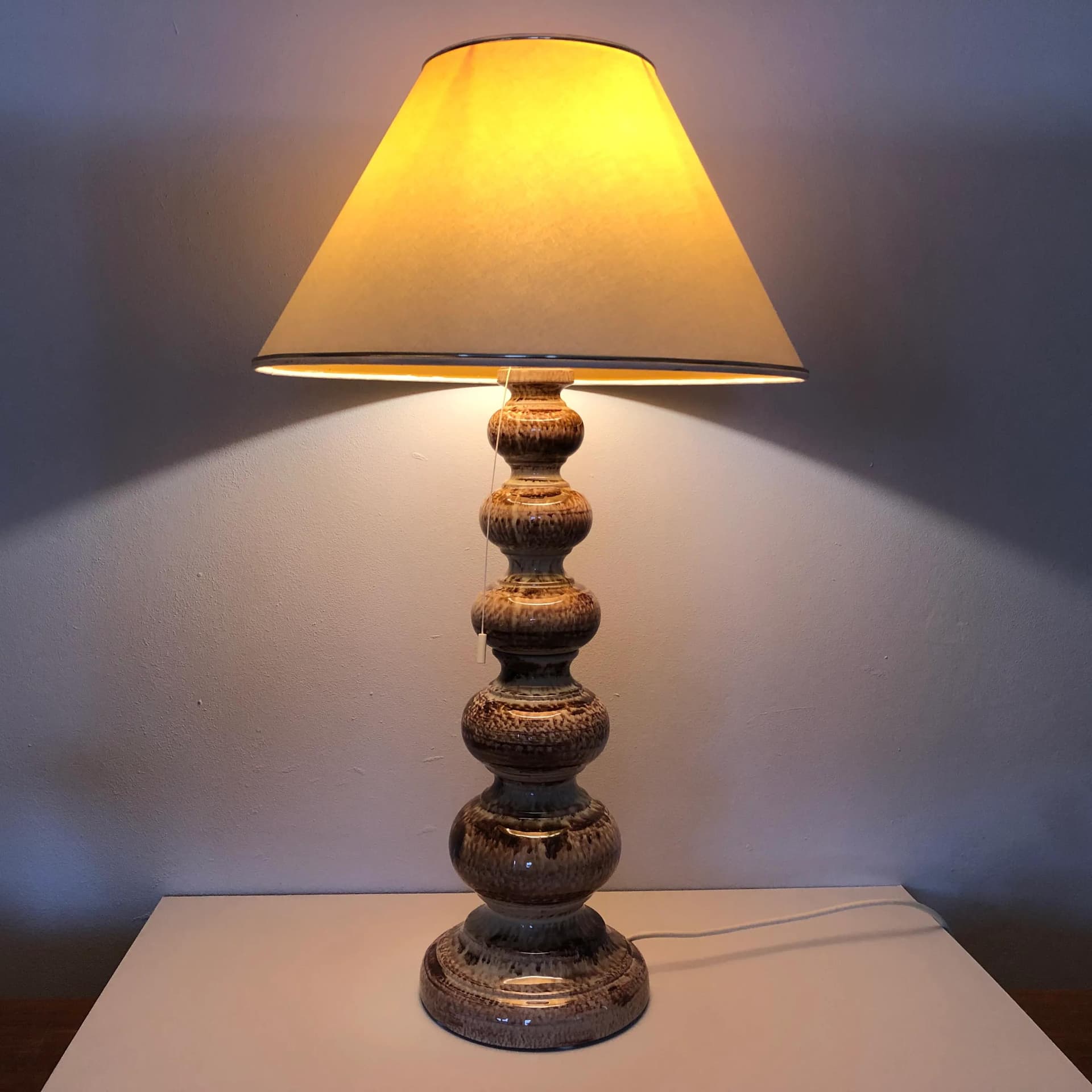 Lampa stołowa, brązowy ciemny, porcelana, Niemcy, lata 70. - 19549