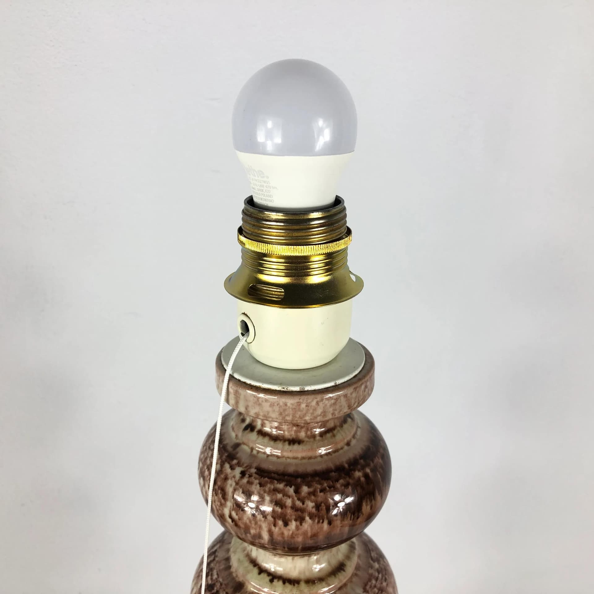 Lampa stołowa, brązowy ciemny, porcelana, Niemcy, lata 70. - 19557