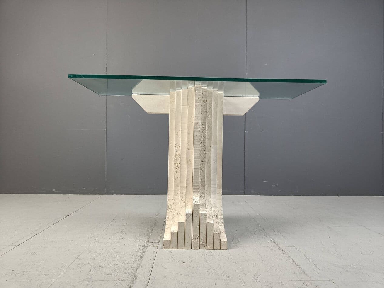 Konsola, beżowy, trawertyn, lata 70. - 267032