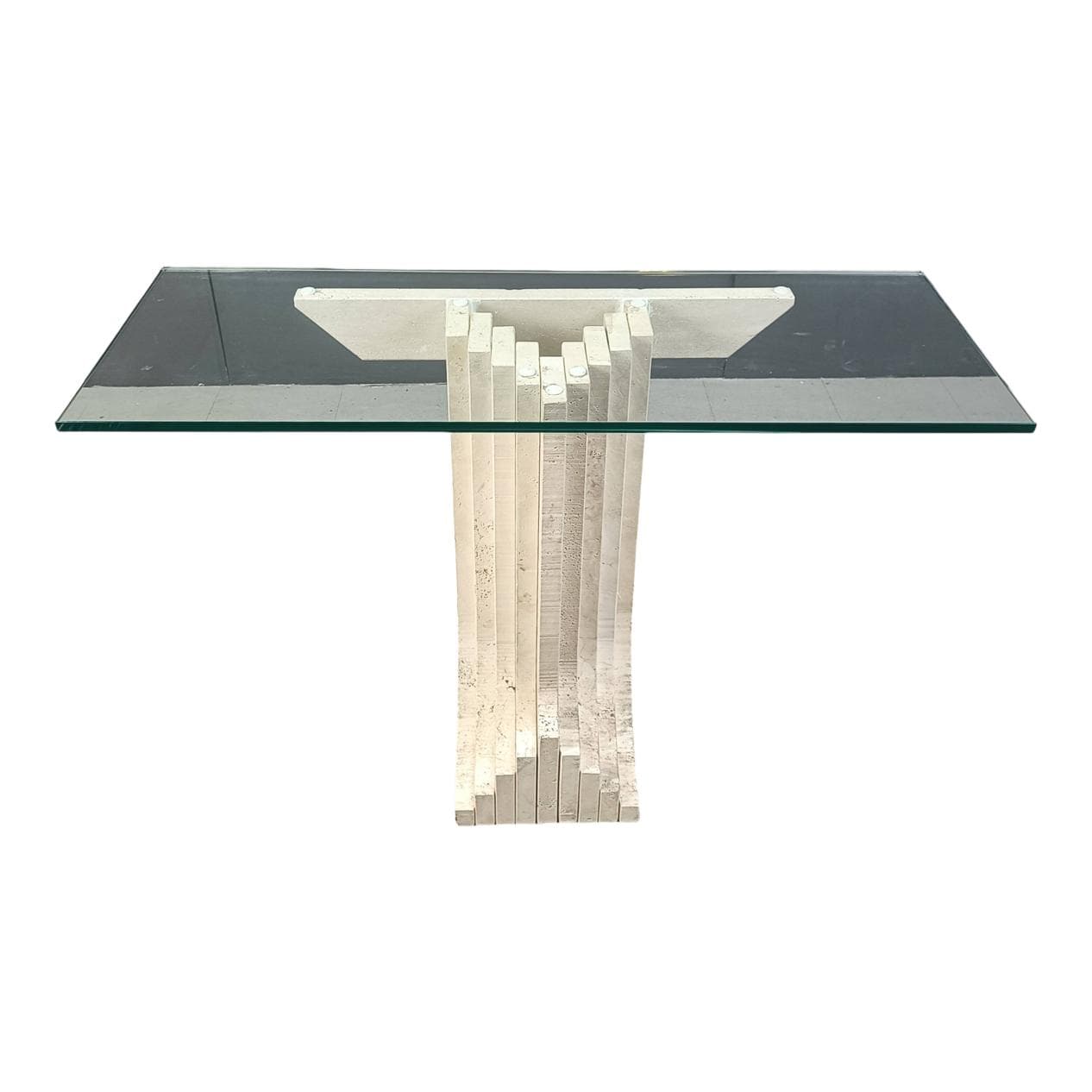 Konsola, beżowy, trawertyn, lata 70.