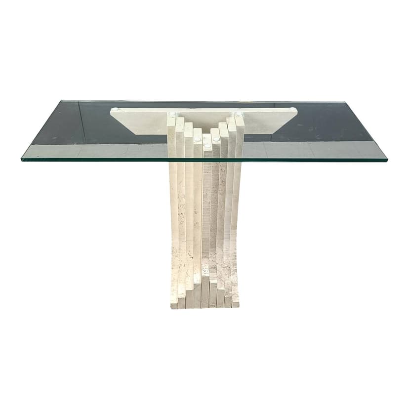 Konsola, beżowy, trawertyn, lata 70.