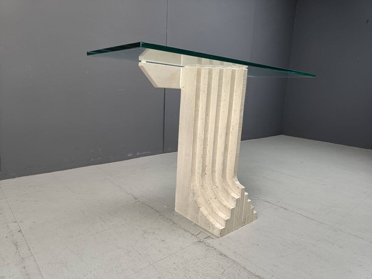 Konsola, beżowy, trawertyn, lata 70. - 267028