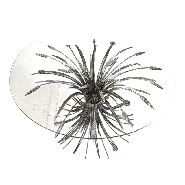 Coffee Table Coco Chanel, black metal, glass, Italy, 1960s. - DIMENSION