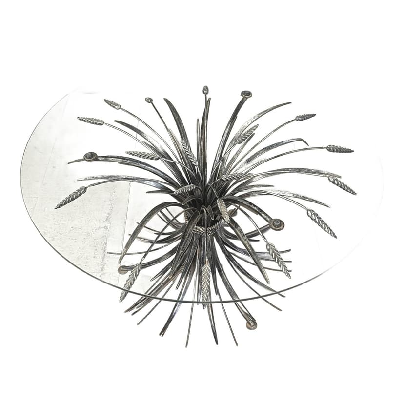 Coffee Table Coco Chanel, black metal, glass, Italy, 1960s.