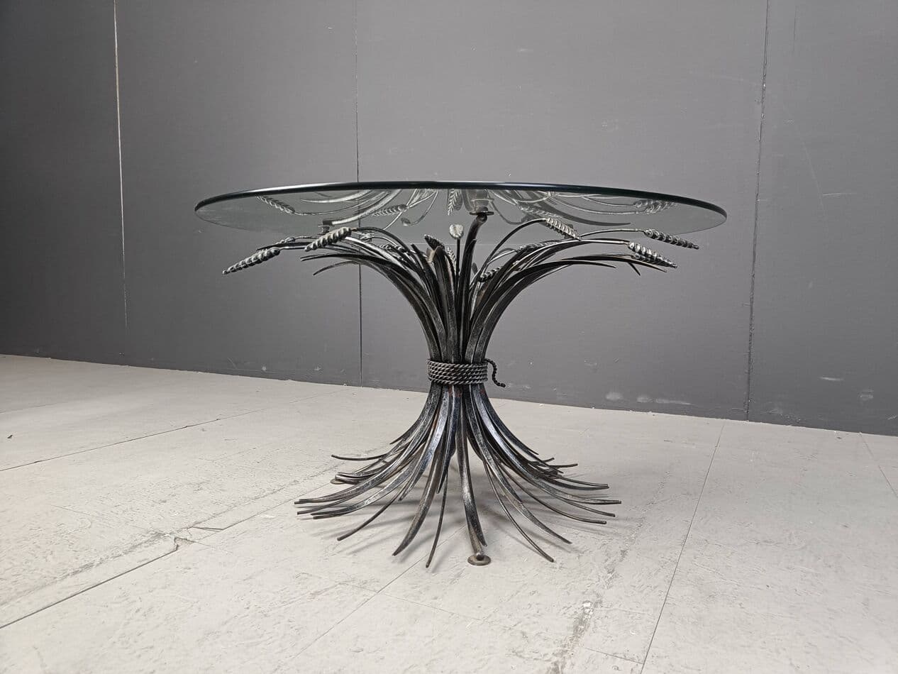 Coffee Table Coco Chanel, black metal, glass, Italy, 1960s. - 267022