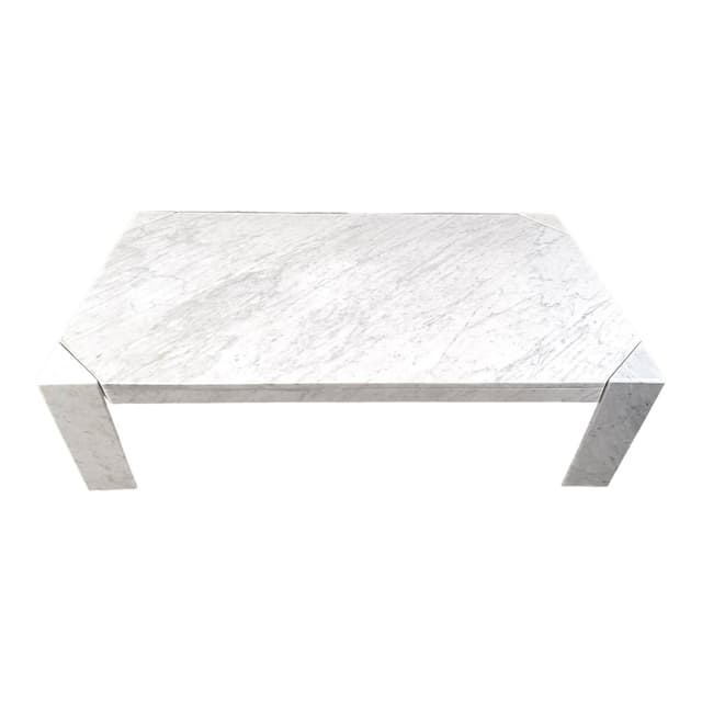 Coffee table, white marble, 1970s - DIMENSION