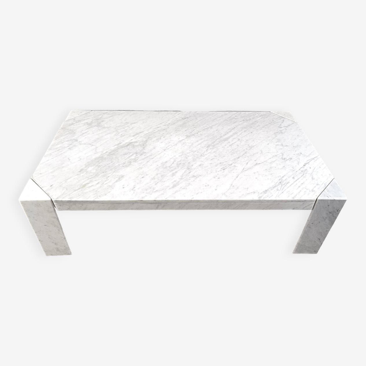 Coffee table, white marble, 1970s - 266809