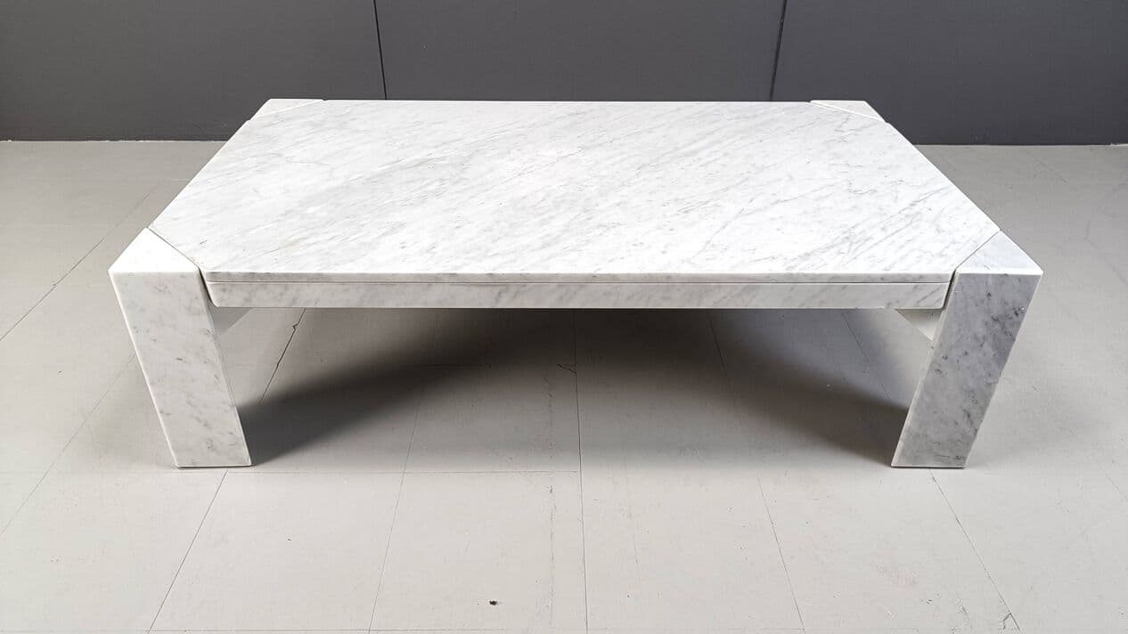 Coffee table, white marble, 1970s - 266810