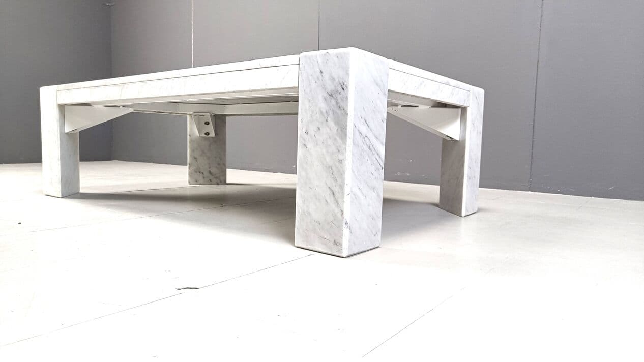 Coffee table, white marble, 1970s - 266815