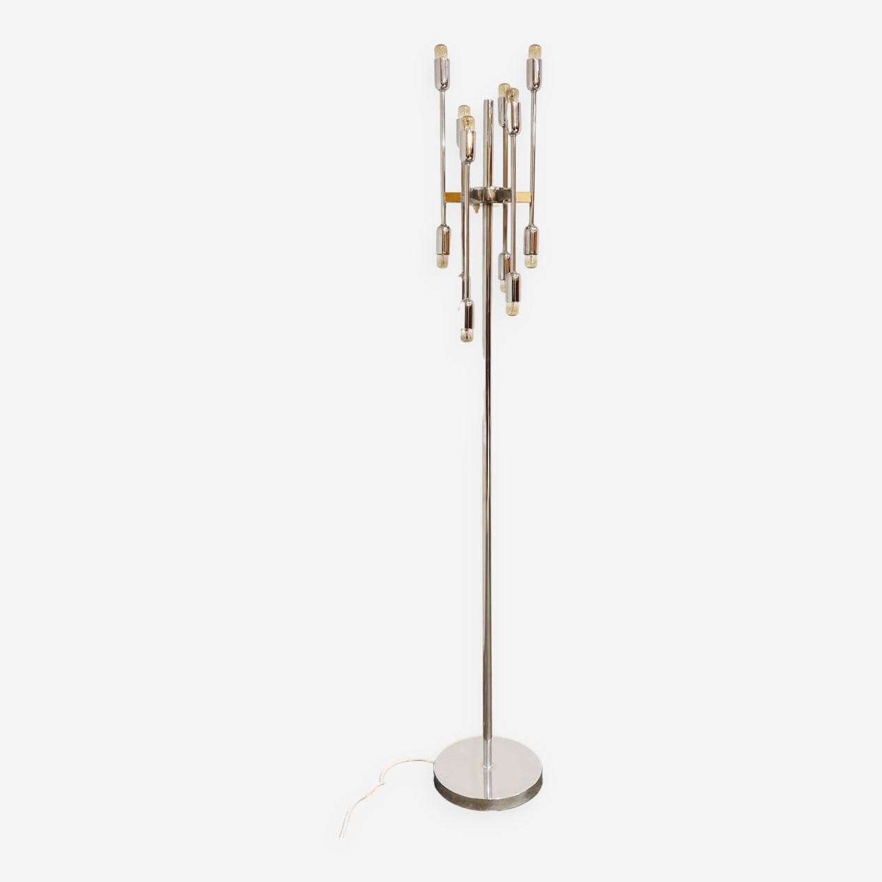 Lampa podłogowa Space Age, chrom srebrny, Belgia, lata 70. - 266773