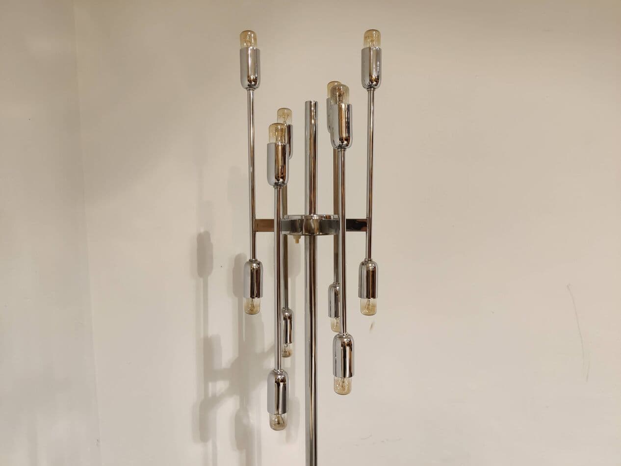 Lampa podłogowa Space Age, chrom srebrny, Belgia, lata 70. - 266775