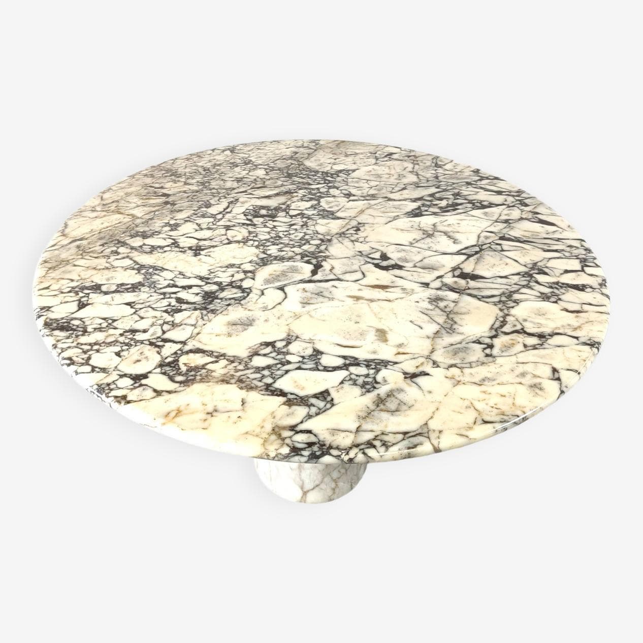 Stół jadalniany okrągły, marmur biały, Włochy, lata 70. - 266739