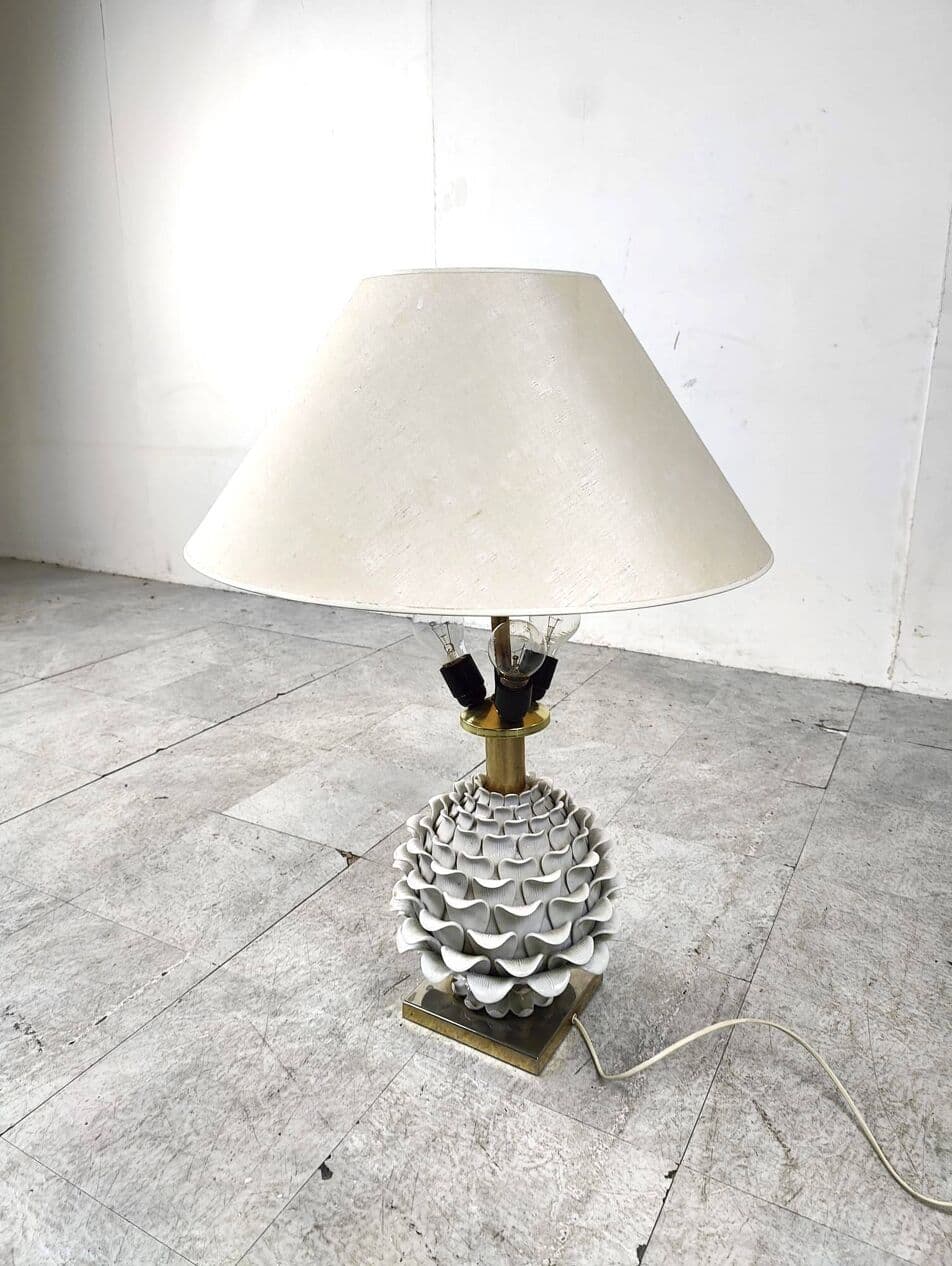 Lampa stołowa Artichoque, biały, ceramika, Włochy, lata 60. - 266722
