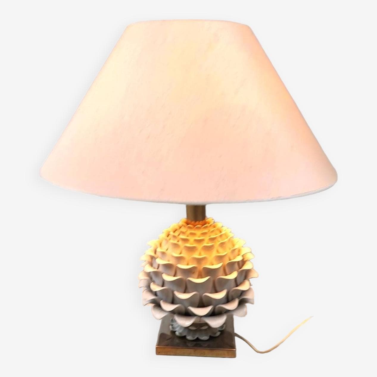 Lampa stołowa Artichoque, biały, ceramika, Włochy, lata 60. - 266719