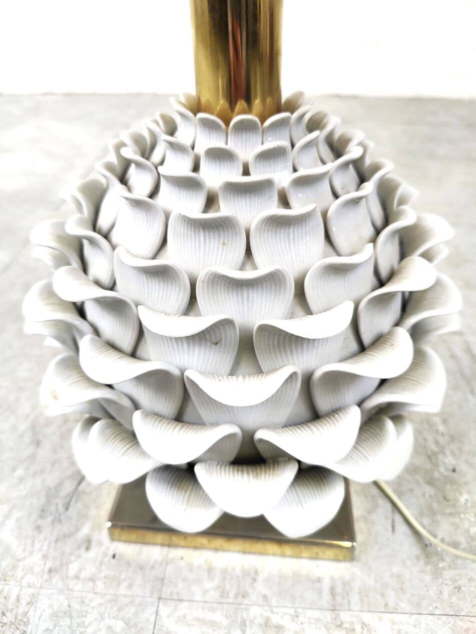 Lampa stołowa Artichoque, biały, ceramika, Włochy, lata 60. - 266725