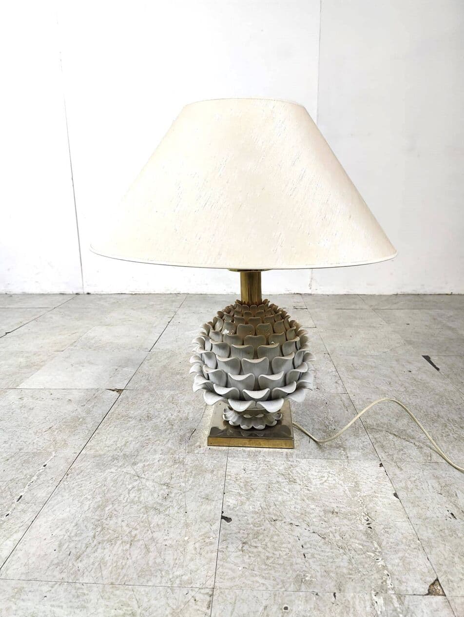 Lampa stołowa Artichoque, biały, ceramika, Włochy, lata 60. - 266716
