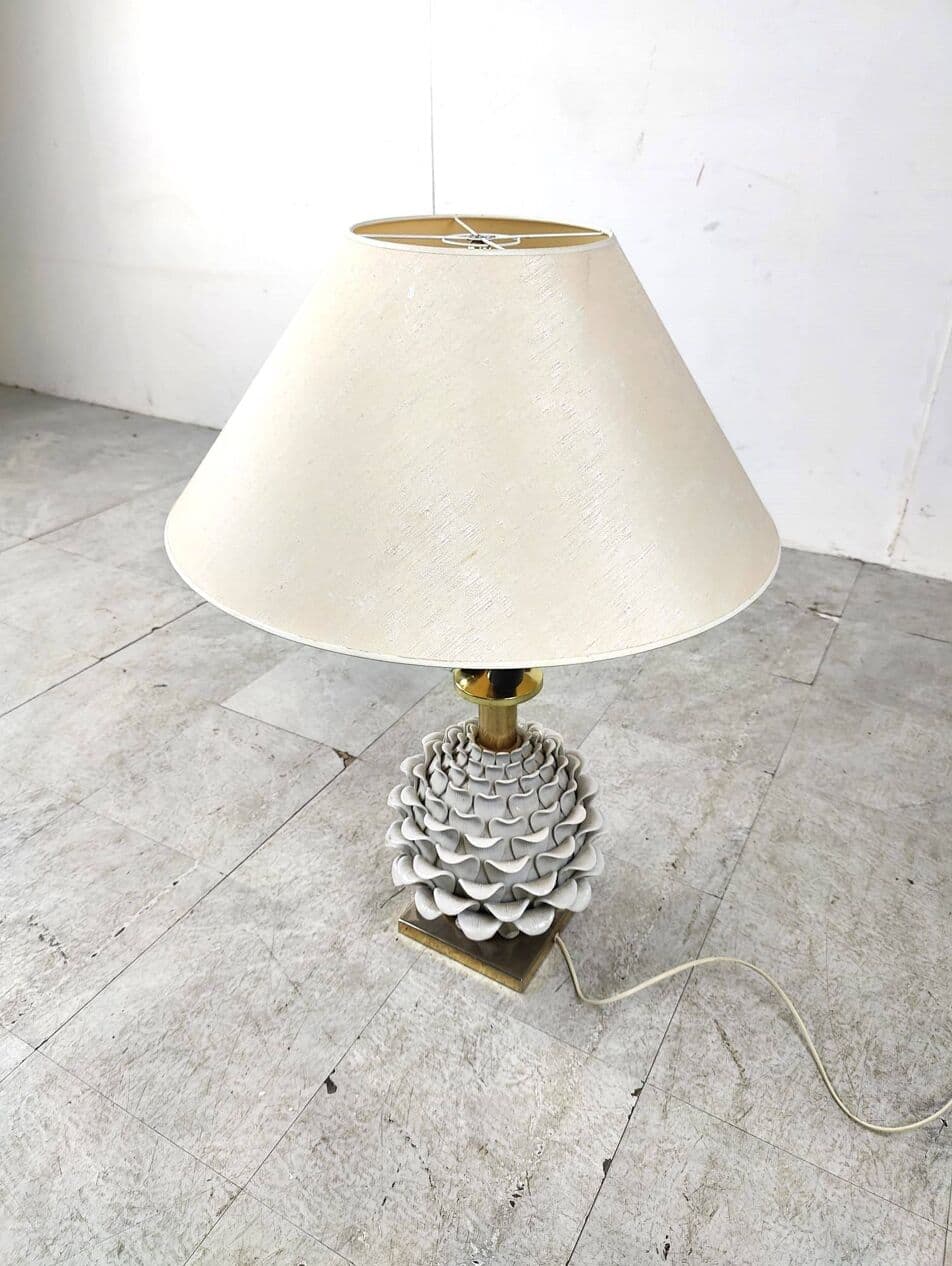 Lampa stołowa Artichoque, biały, ceramika, Włochy, lata 60. - 266720