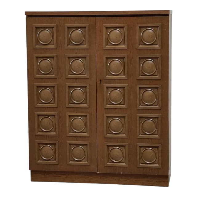 Barek brutalistyczny, dąb brązowy, Belgia, lata 70. - WYMIARY