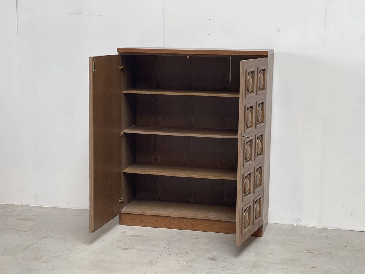 Barek brutalistyczny, dąb brązowy, Belgia, lata 70. - 266654